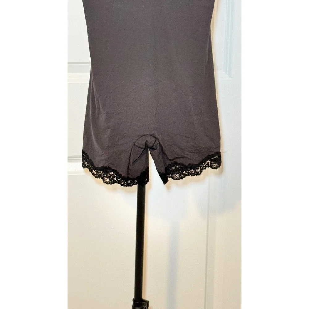 SKIMS Lace Trim Fits Everyone Romper Onyx Womens Size Medium